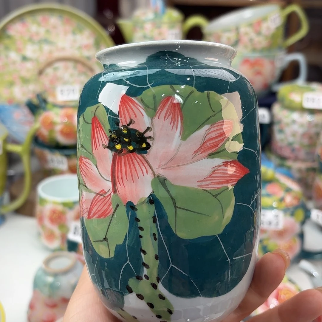 景德镇手绘高温釉下彩陶瓷茶具