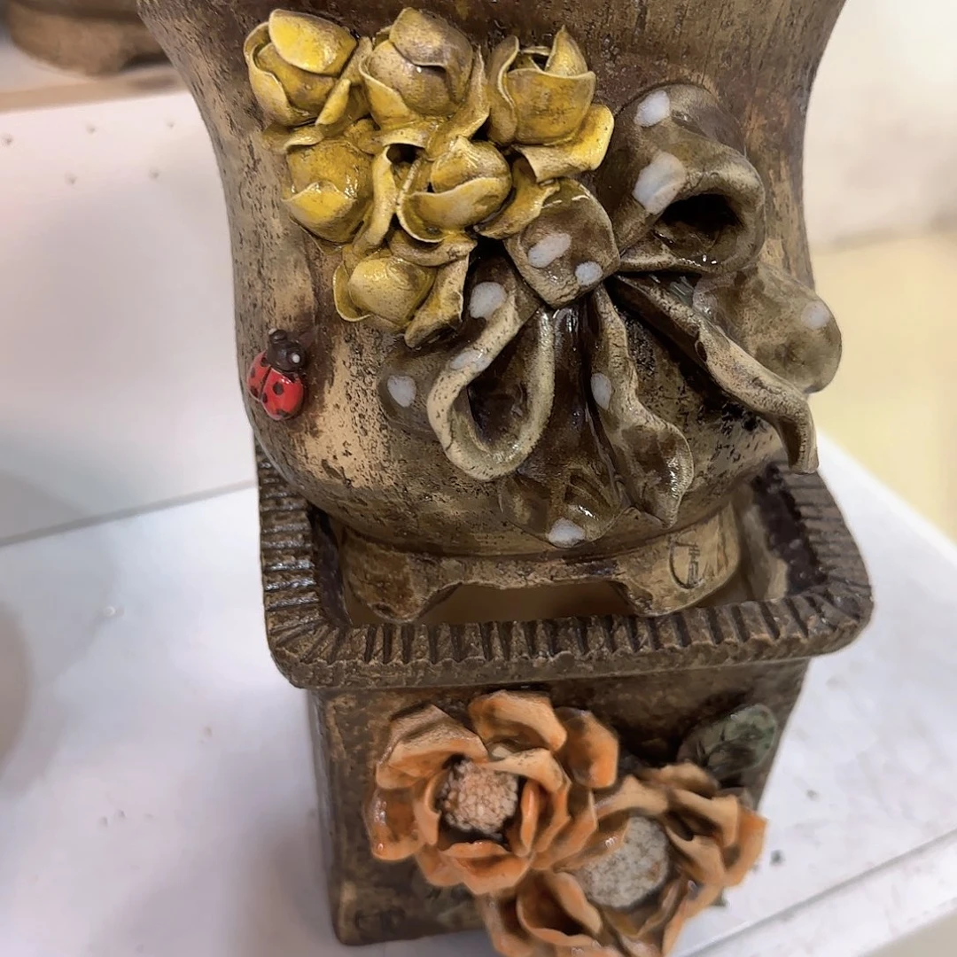 雨***后本默花器麦饭石花盆