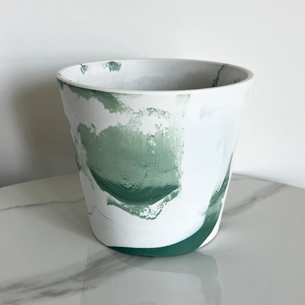 F17白色绿色双色抗寒耐热环保花卉绿植塑料花盆