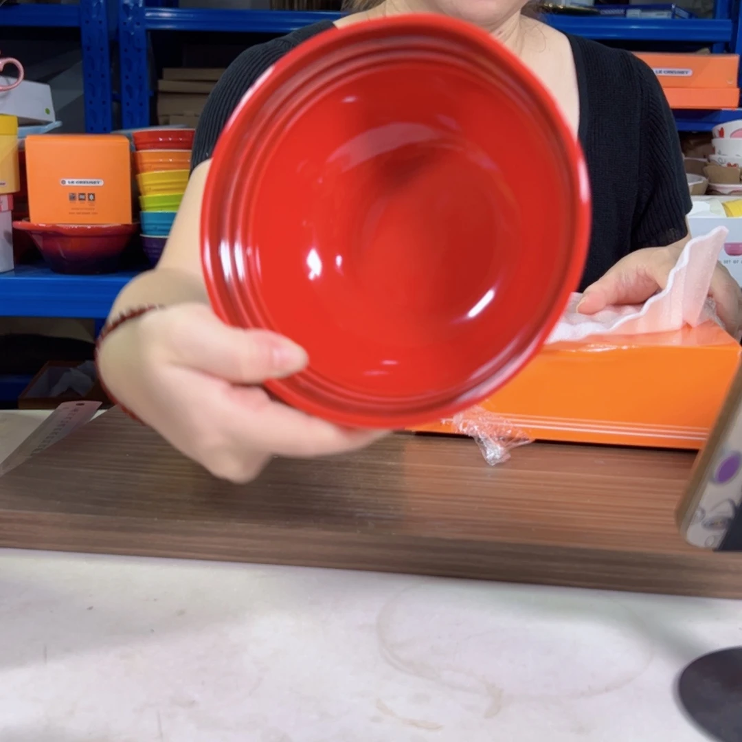 陶瓷红色温哥华面碗