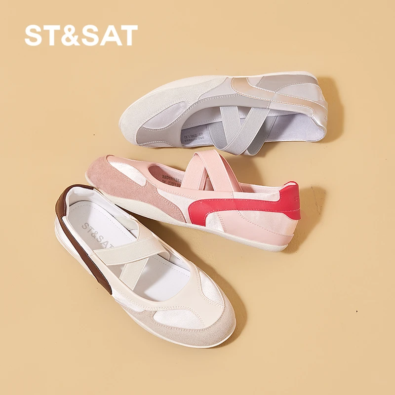 星期六芭蕾风浅口玛丽珍鞋女2025秋季新款平底休闲鞋时尚透气单鞋