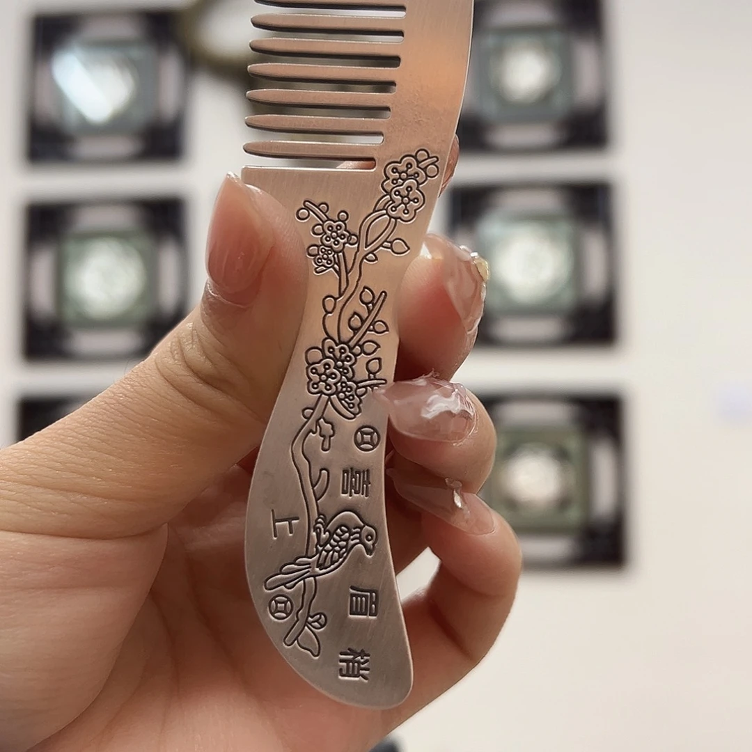 足银无非金属无沐*喜上眉梢梳子足银