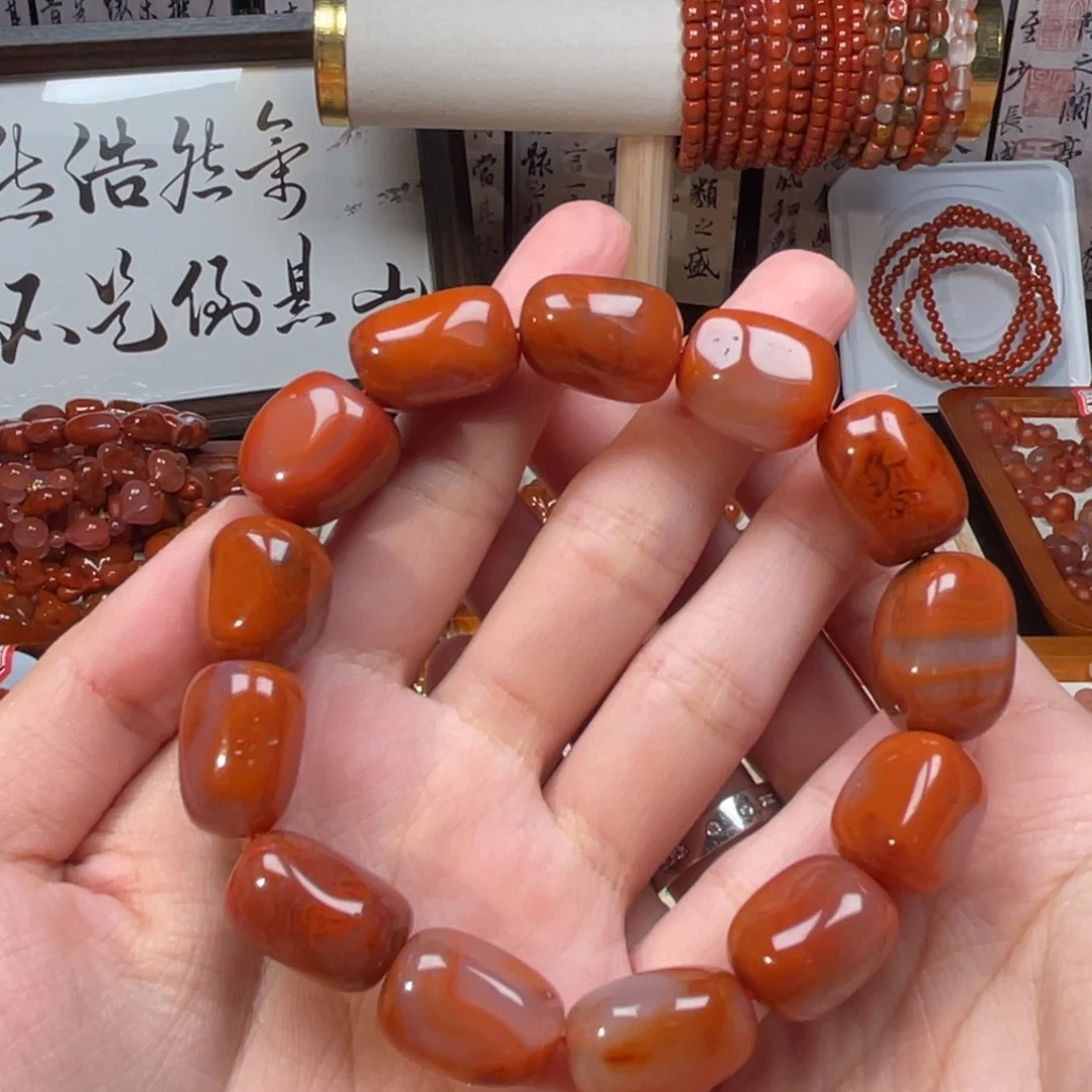 南红玛瑙未镶嵌手链