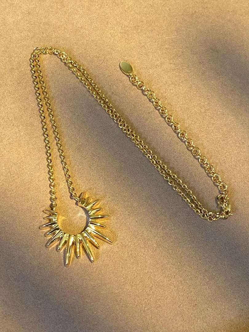 铜合金树脂项链 铜合金 小太阳项链