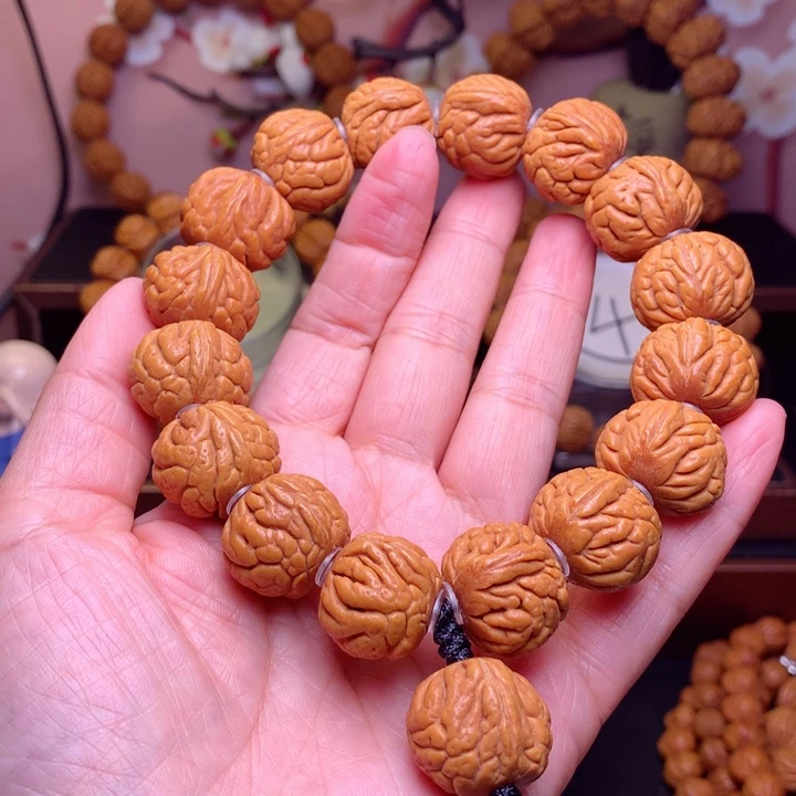 桃核手串大****亮龙纹桃核