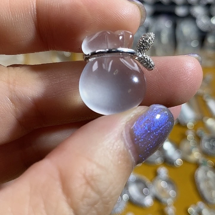 石英质玉银S925镶嵌颈饰