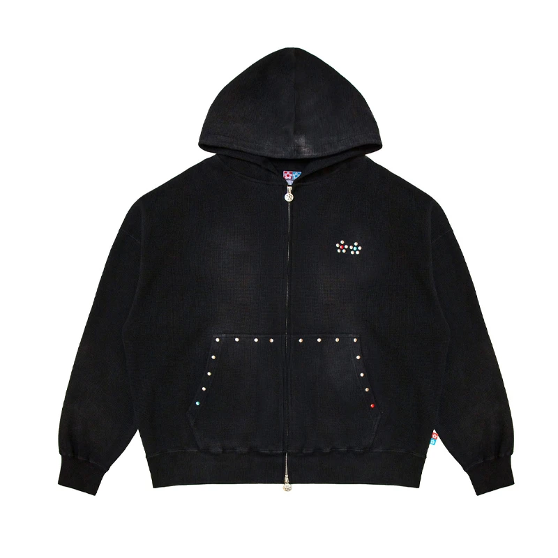 【纽约限定】VANDYTHEPINK SS25 StuddedThermal Zip Up Hoodie卫衣