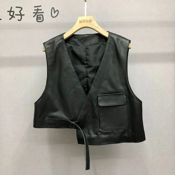 四季通用马甲，腰带款，百搭薄款斜肩马夹女短款时尚气质