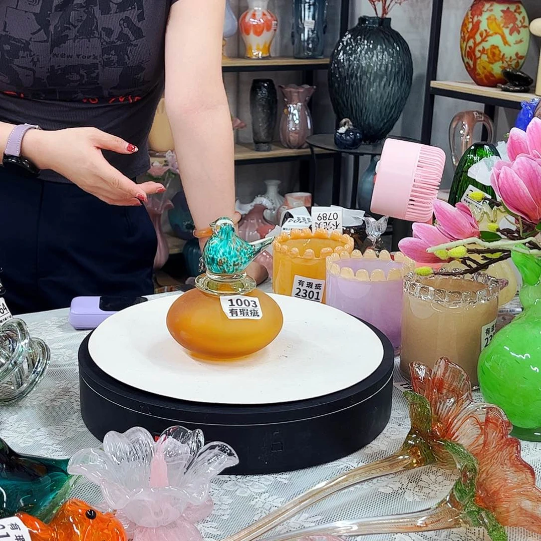 1鸟瓶塞1瑕瓶 家悦琉璃花瓶摆件