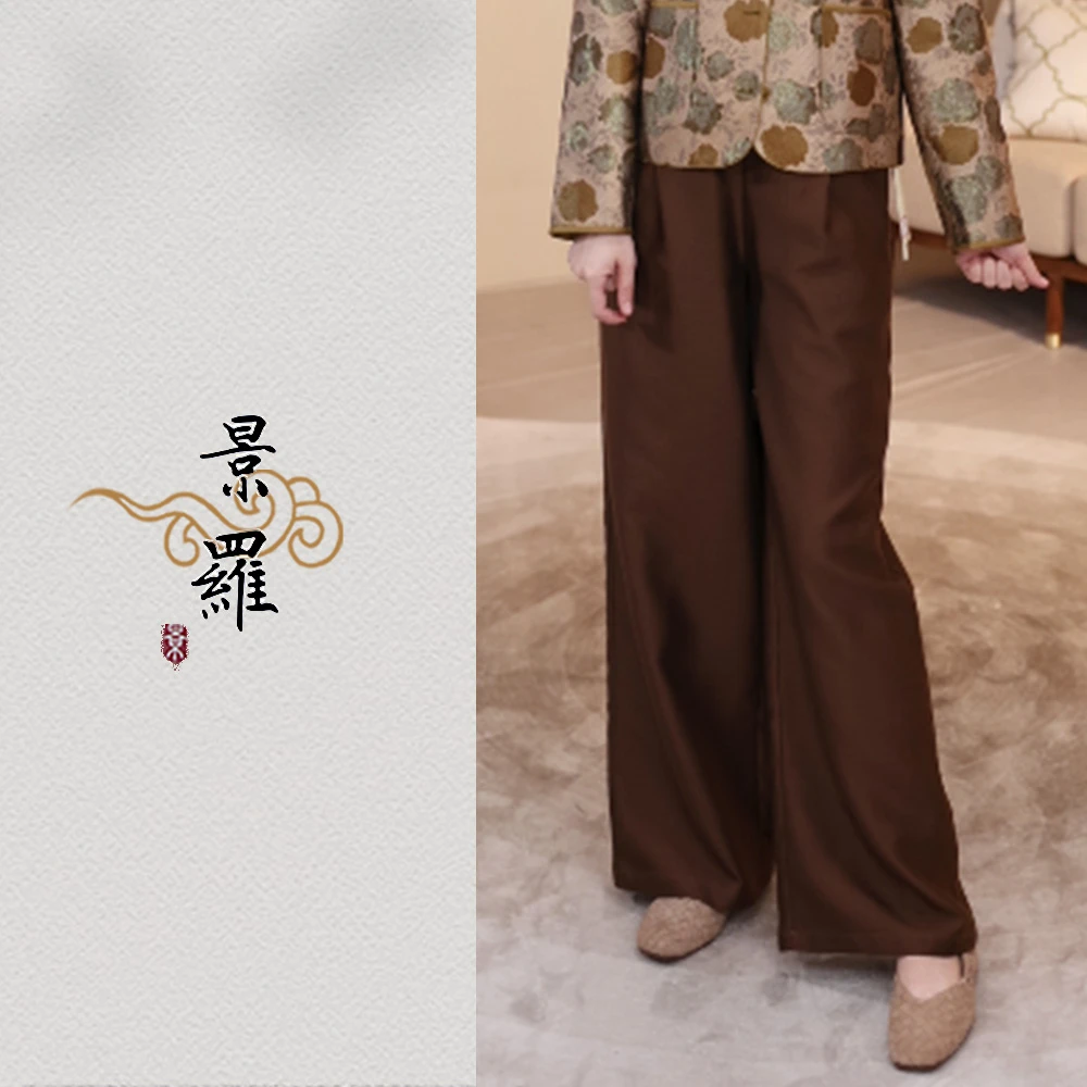 景罗丝毛裤子新中式新国风休闲宽松女士裤子F02035