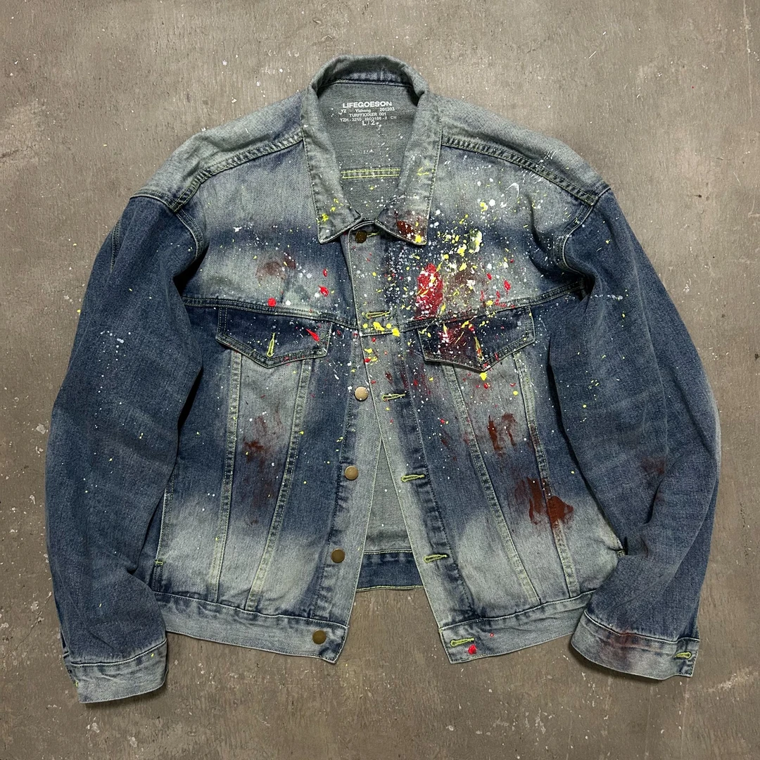 LIFEGOESON25AW - Wash Blue Denim Painter Jacket 油漆工