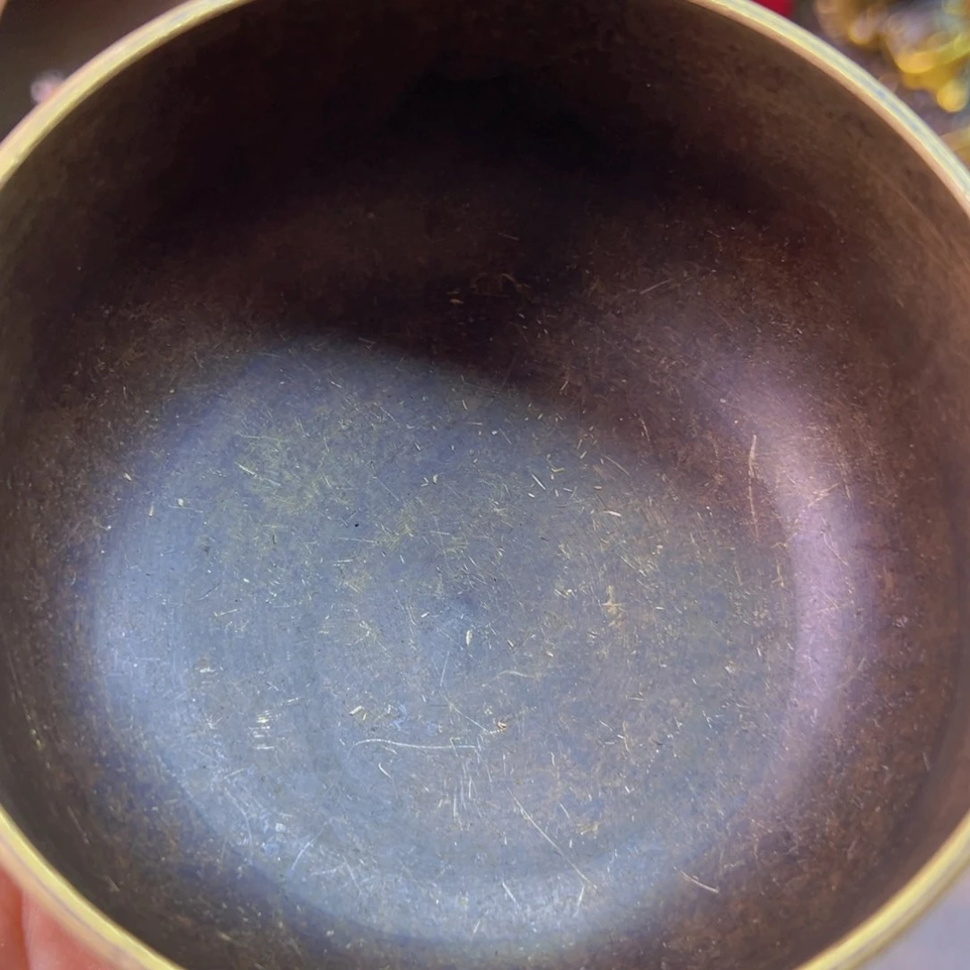 原矿风磨铜紫金钵盂