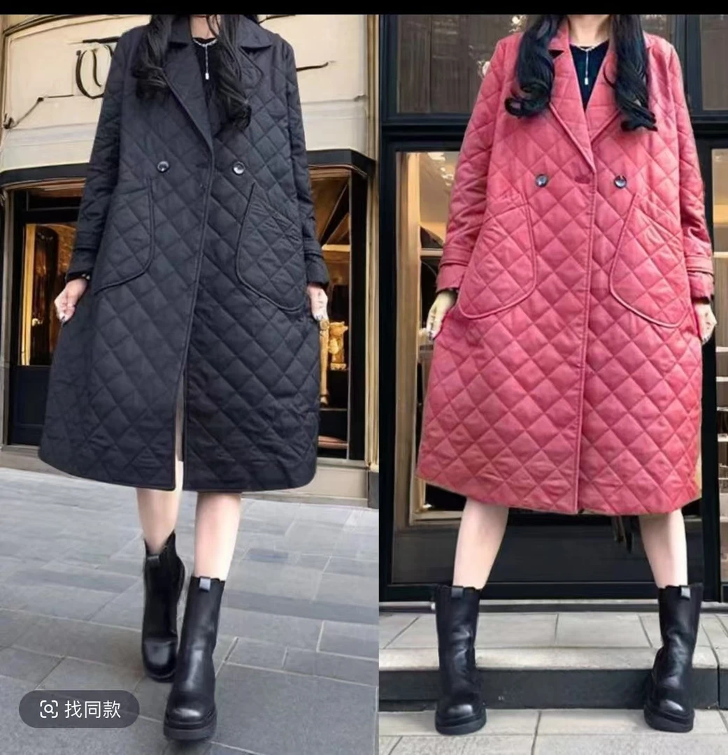 新款气质女士宽松中长款加厚秋冬季保暖大衣