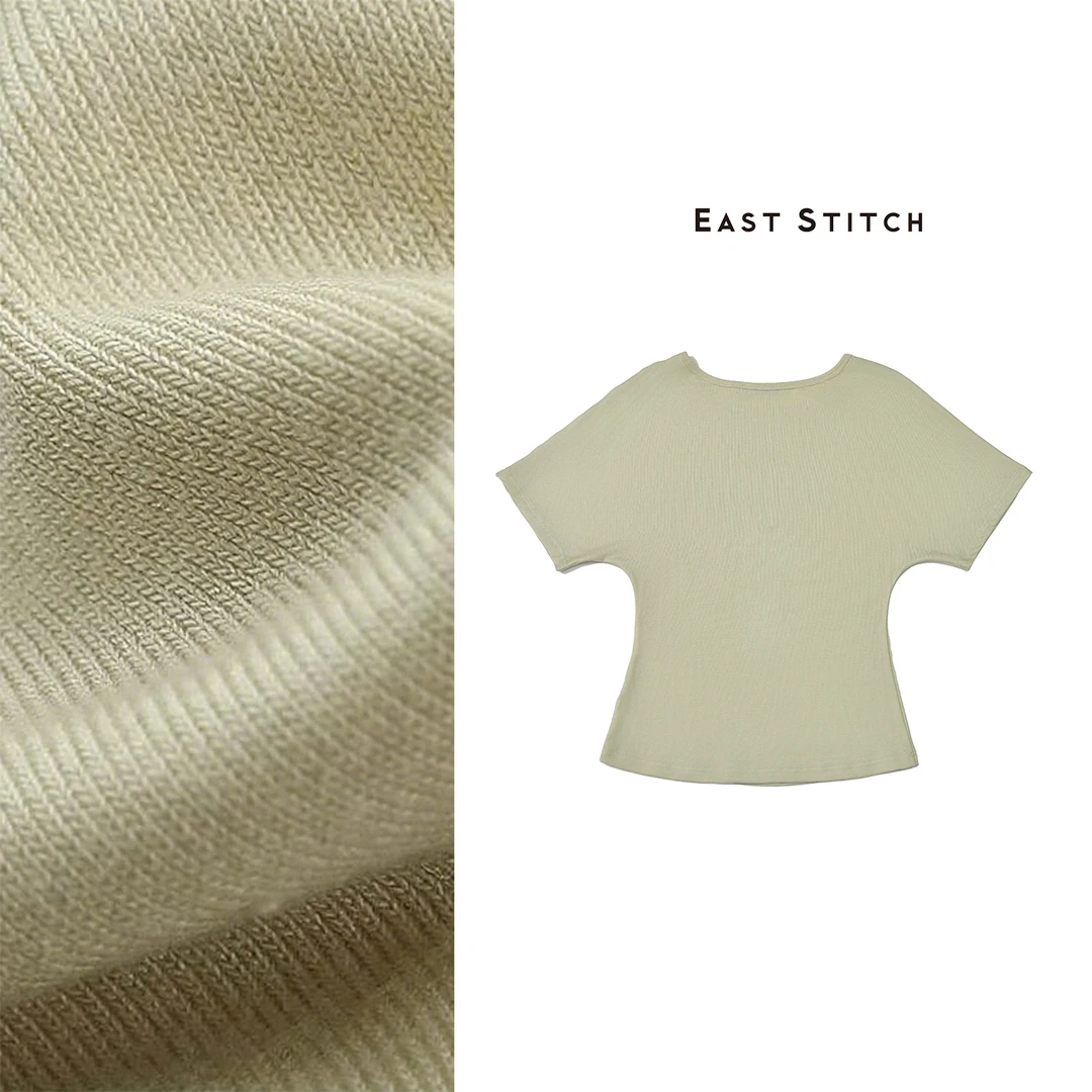 E STITCH天丝短袖T恤女2025夏新款女短袖显瘦百搭休闲T恤女上衣