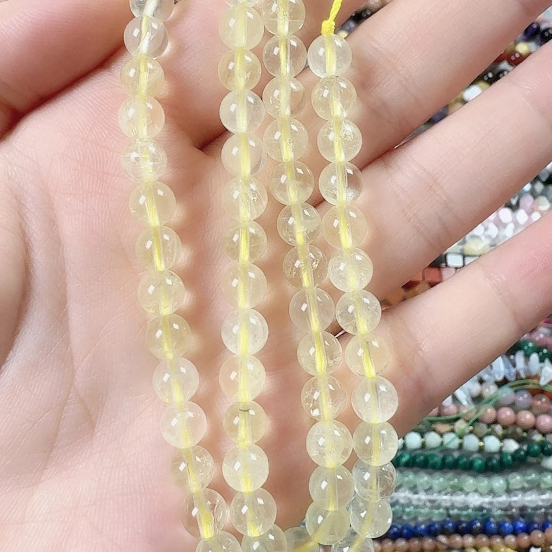 玛瑙/玉髓合金珠宝半成品卡6柠檬晶一条