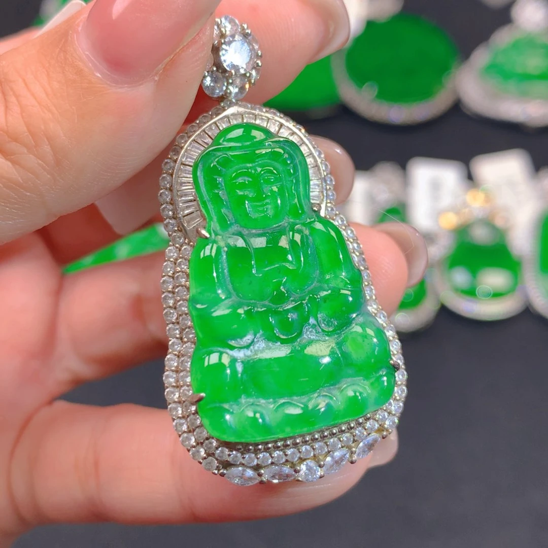 翡翠颈饰银S925镶嵌1111111111