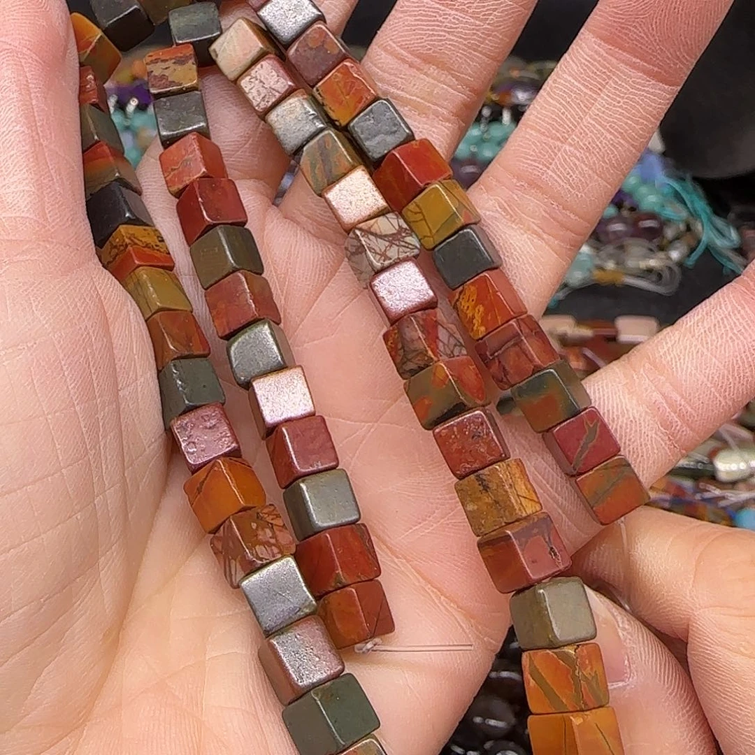 玛瑙/玉髓合金珠宝半成品毕加索石6mm一条