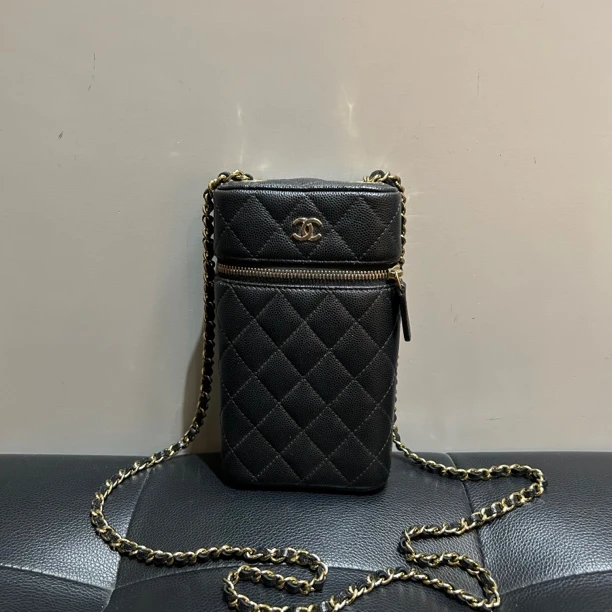 95新 Chanel/香奈儿 千宝河专属 香奈儿手机盒子链条包4003