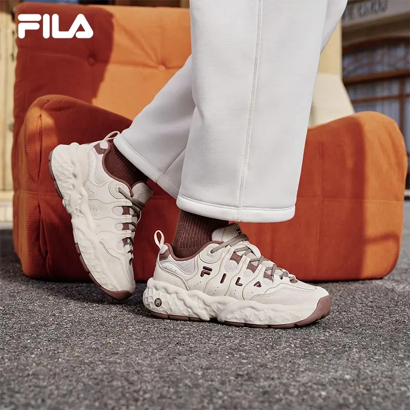 杨幂同款Fila/斐乐【松饼鞋】男女情侣款秋户外复古板鞋F12W541106F