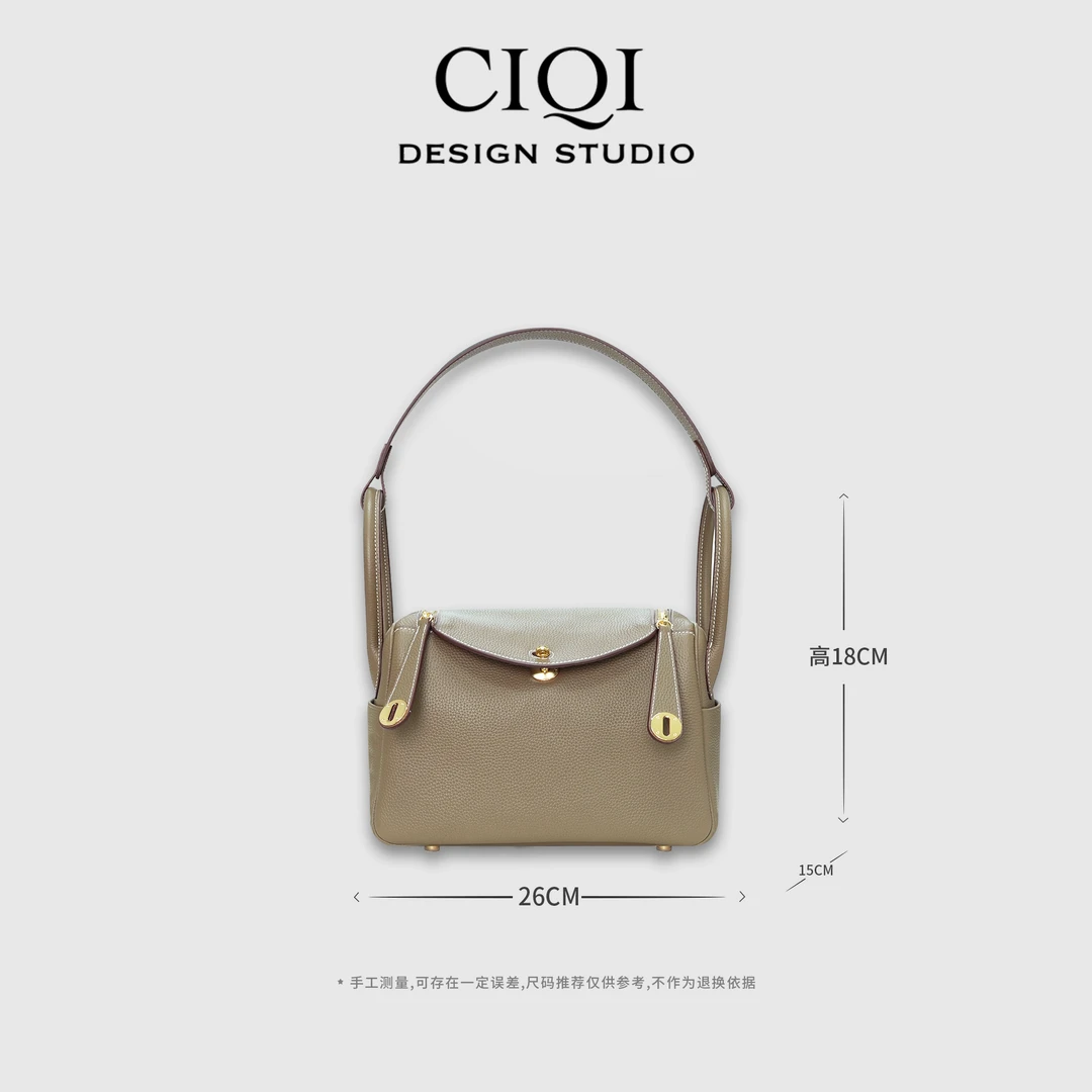 CIQI STUDIO进口TC皮百搭单肩斜跨简约时尚大容量手提包PS30025