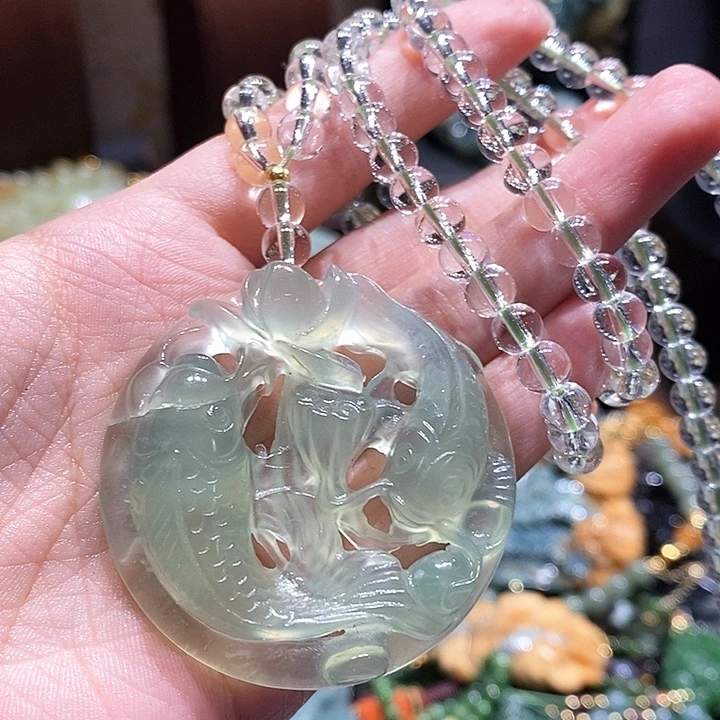 岫玉未镶嵌毛衣链