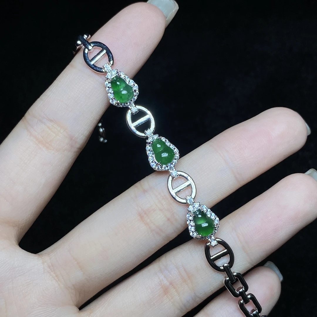 【小北好物】翡翠葫芦手链约4*5mm3颗面【多样性发一件】QS34X32