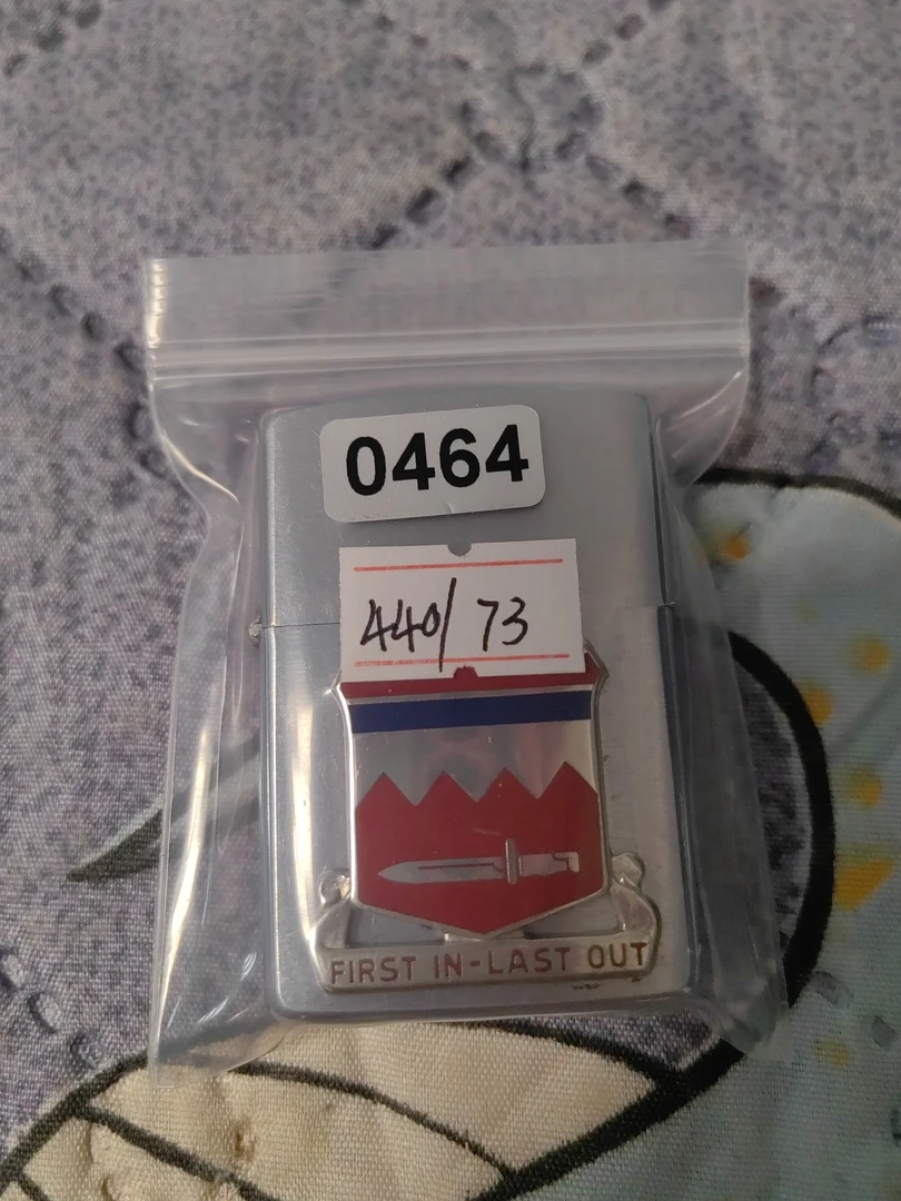 Zippo打火机回血73年镀铬拉丝带贴章-0464