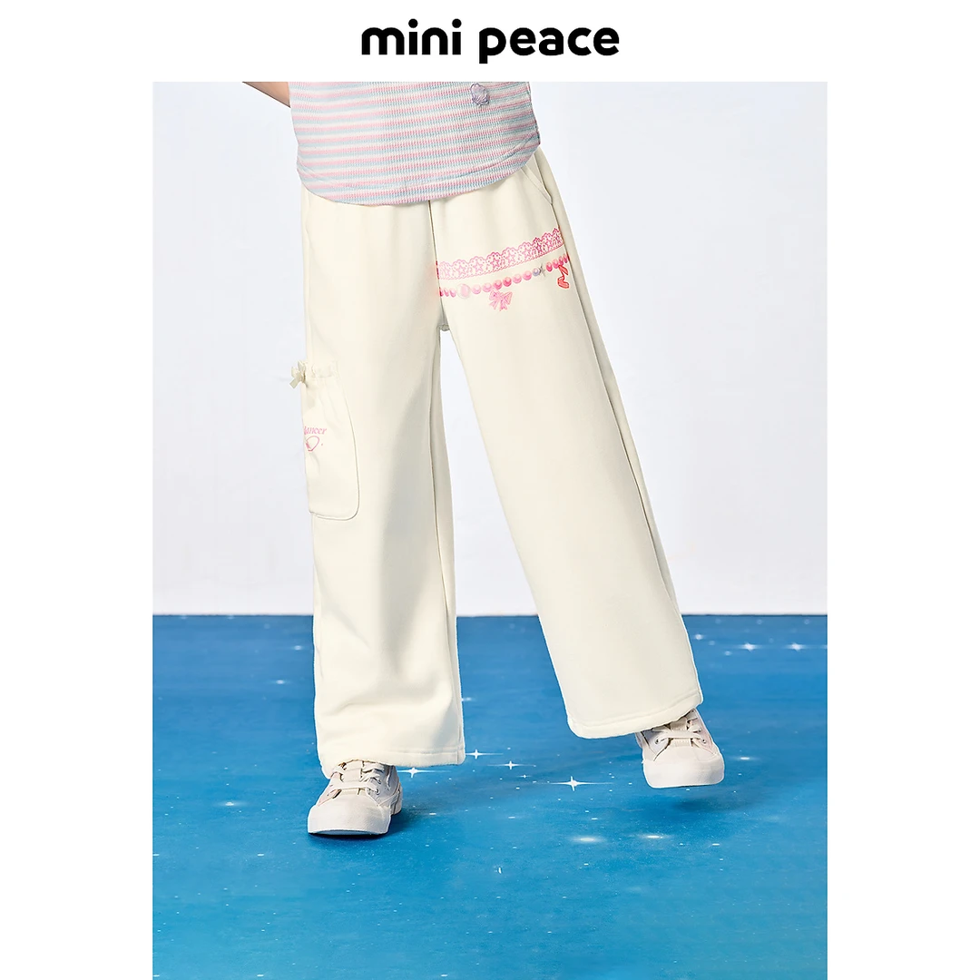 MINIPEACE太平鸟童装女童裤子夏季新款儿童运动裤工装宝宝卫裤