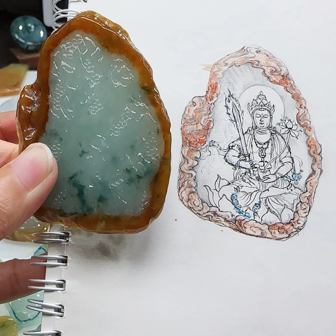 定制翡翠未镶嵌翡翠挂件包工