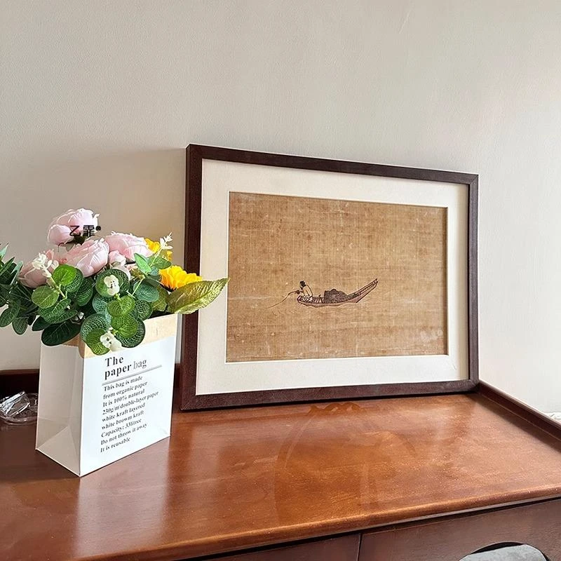 《独钓寒江雪》宋氏美学客厅背景墙装饰画新中式卧室床头酒店挂画