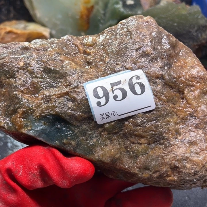 透闪石-蛇纹石玉珠宝奇石未镶嵌风**叶