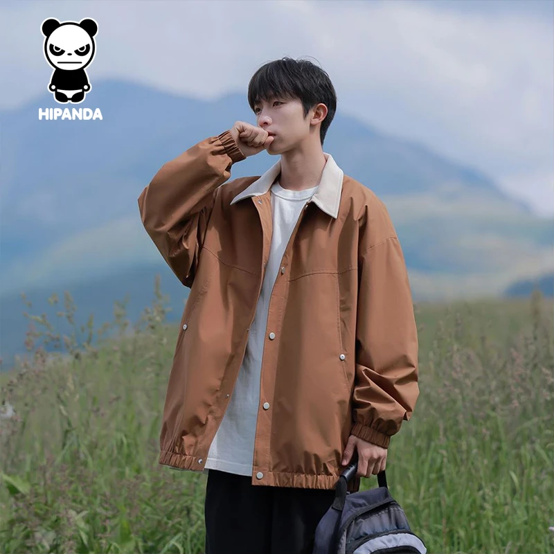 HiPanda休闲男外套潮流情侣秋季新款宽松百搭时尚韩版帅气夹克