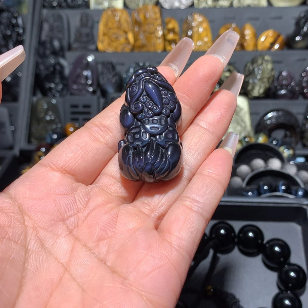 黑曜岩未镶嵌吊坠(赠链)听*起