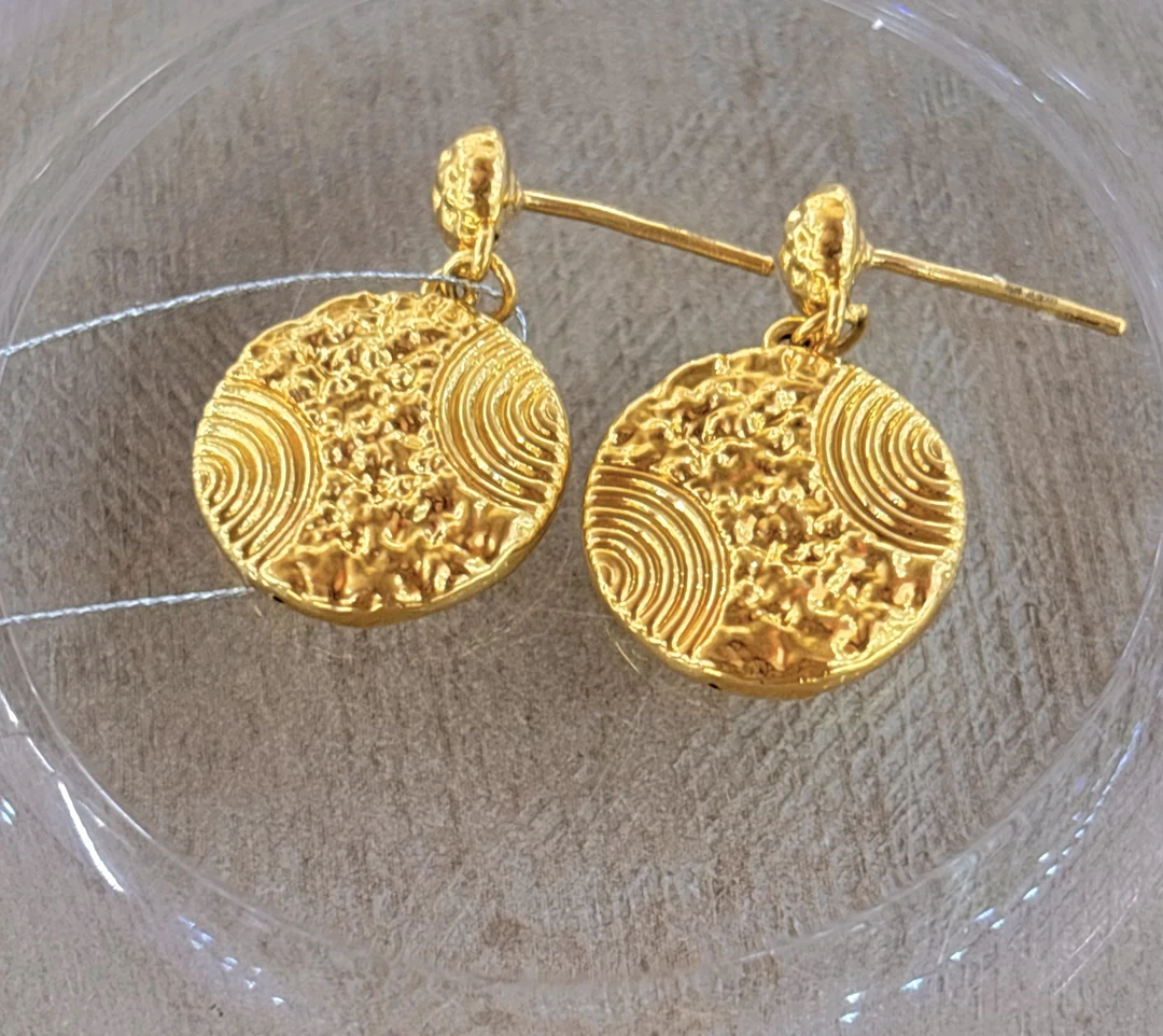 1N足金时尚百搭款耳饰3.48g