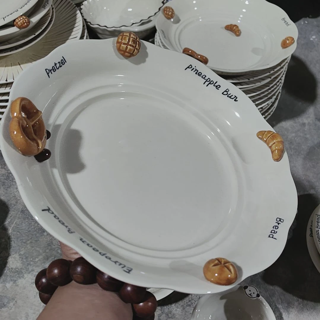 猫***头陶瓷便携款瑕疵陶瓷介意不拍10寸小裂