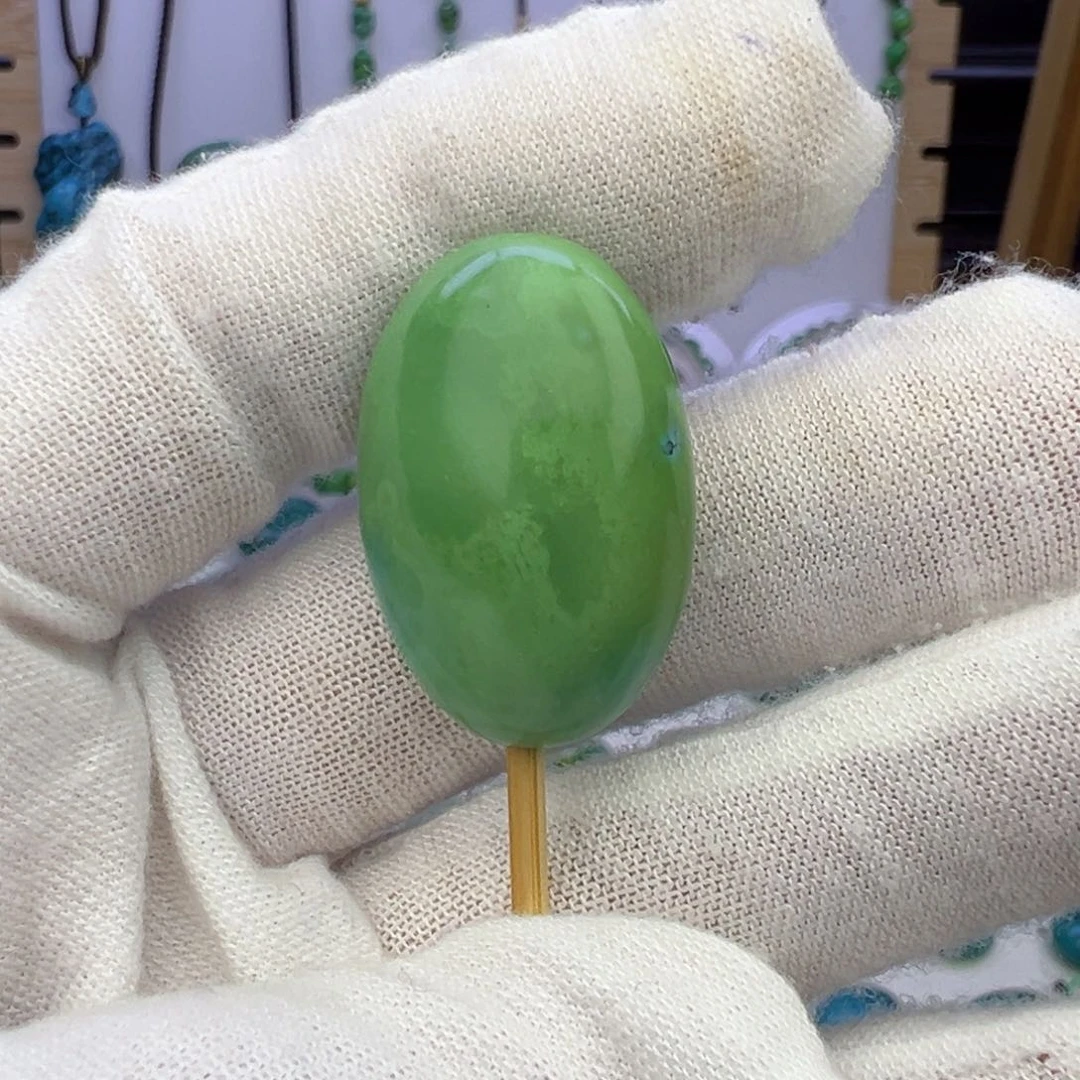 菜籽绿扁珠吊坠19.3mm兰