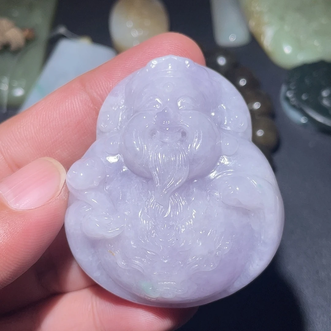 翡翠未镶嵌颈饰天然翡翠A货财神