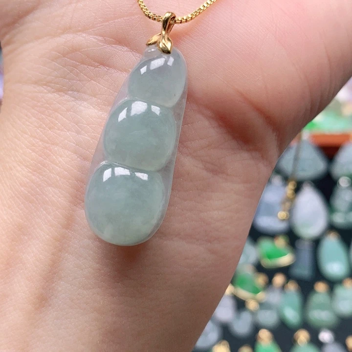 吊坠(不含链)18K金镶嵌翡翠