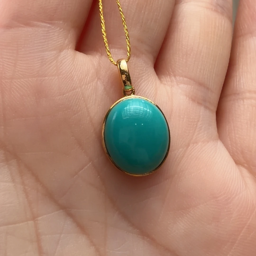 绿松石18K金镶嵌颈饰