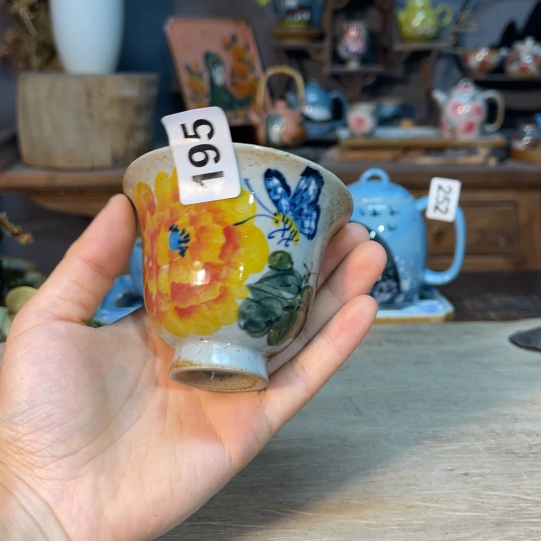 壶素浅陶瓷手工手绘