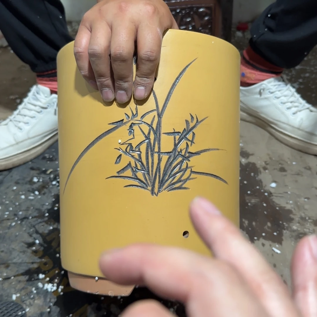 紫砂花盆口径17高度22