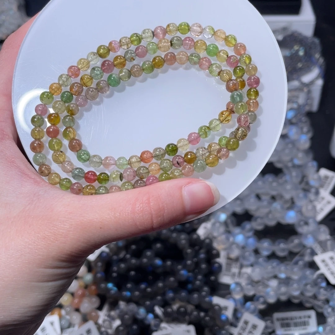 手链碧玺未镶嵌多圈碧玺4.8mm