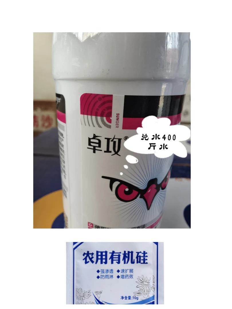 卓攻＋助剂，兑水400-500斤水