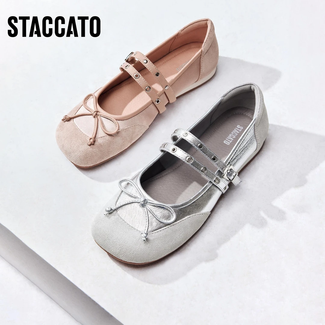 思加图2025春夏新款甜美玛丽珍鞋平底鞋浅口鞋单鞋女鞋子S9568AQ5