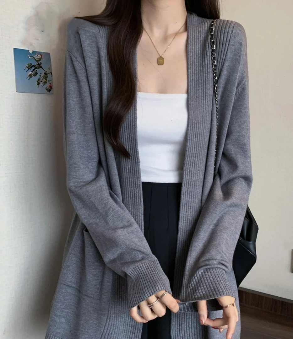05 祺欣家 早秋法式宽松慵懒风小众设计高级感针织开衫外披
