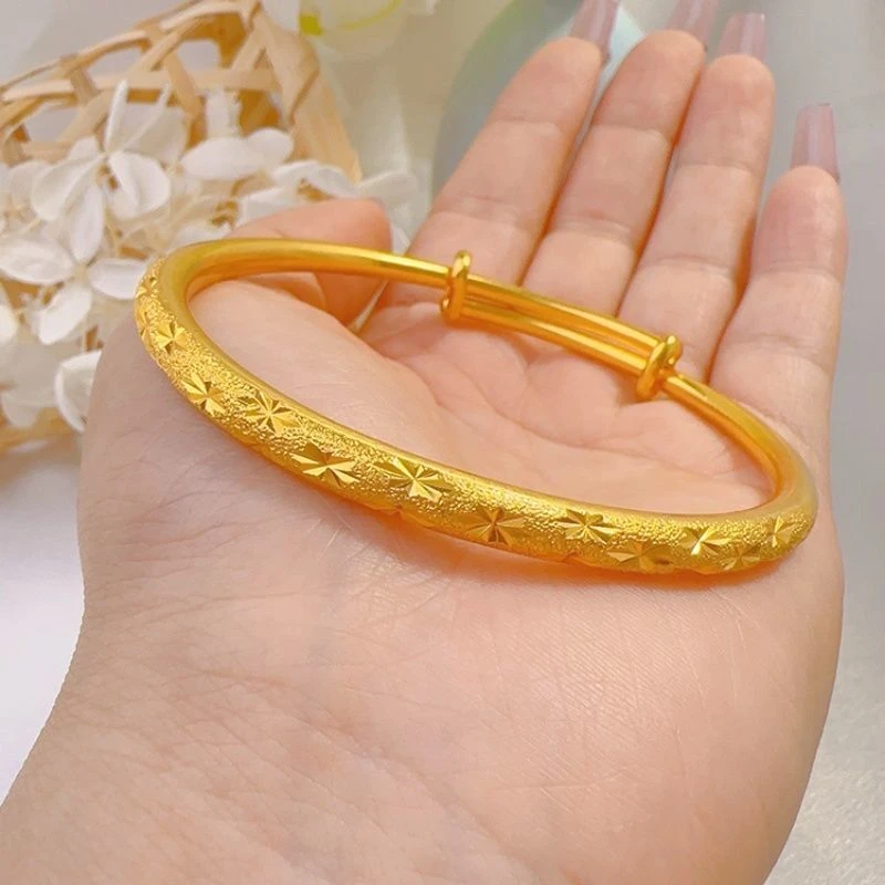 铜合金手镯 满天星手镯仿真不掉色金色满天星推拉手镯正品送妈妈