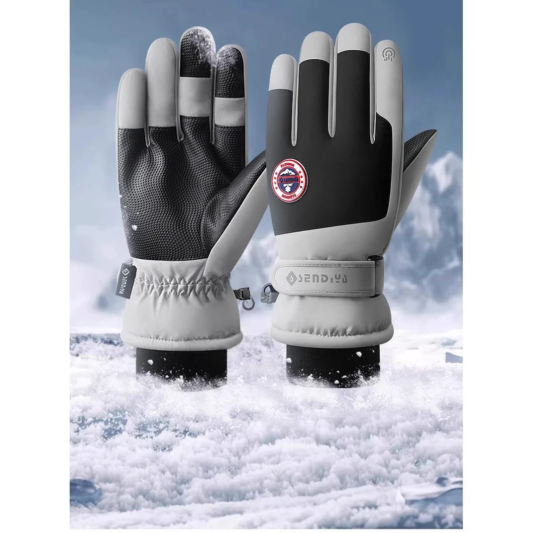 范哲萨手套男士冬季骑行电动车防风防寒保暖可触屏棉冬天滑雪加绒