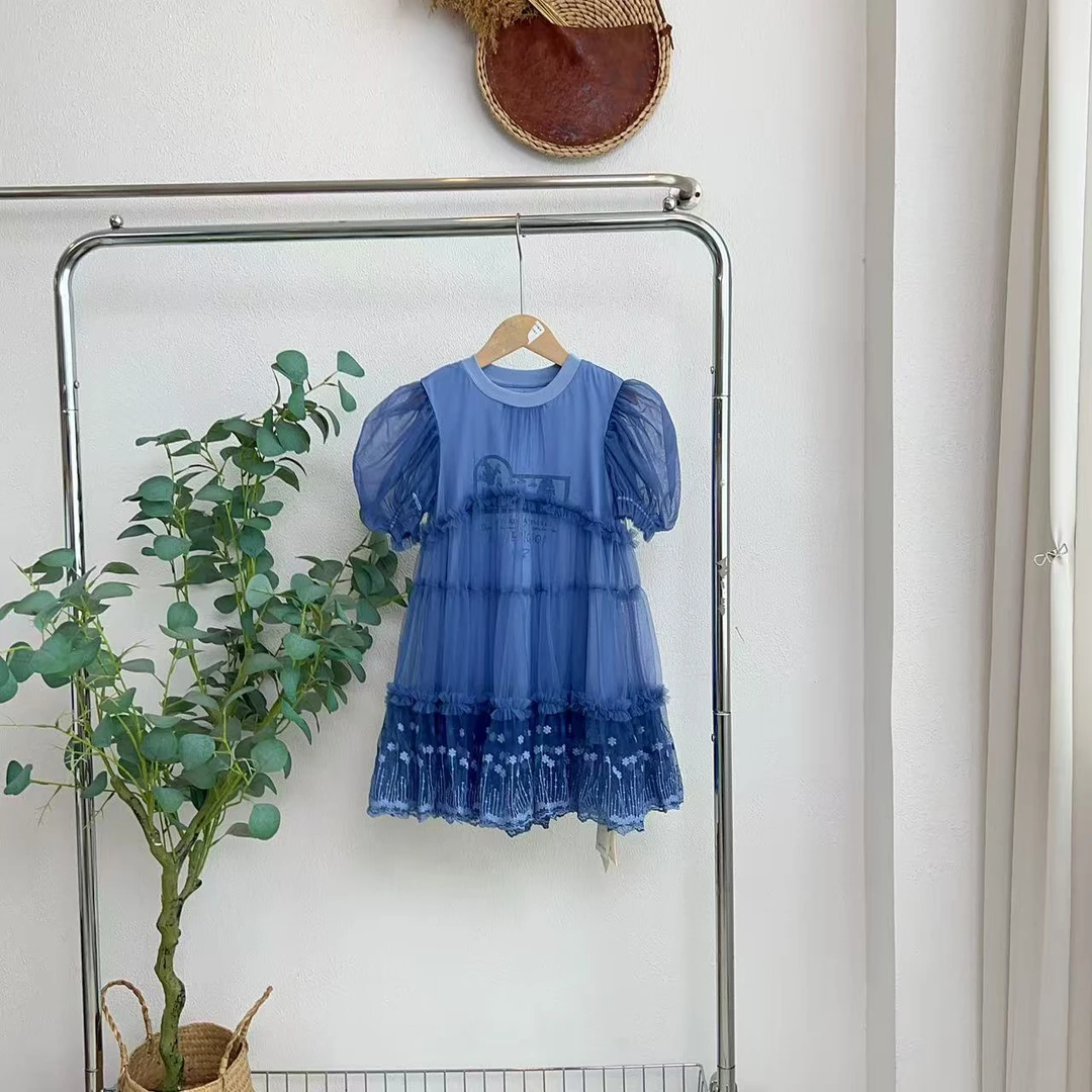 0035鸽蓝色连衣裙