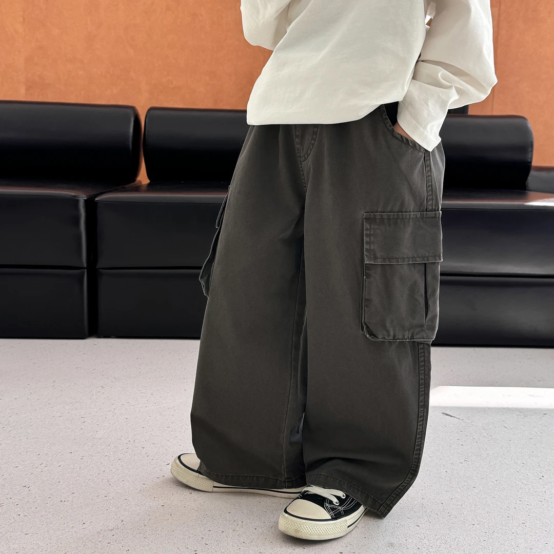 棉小班童装中小童长裤纯色百搭儿童工装裤2025休闲春季长裤AC5060