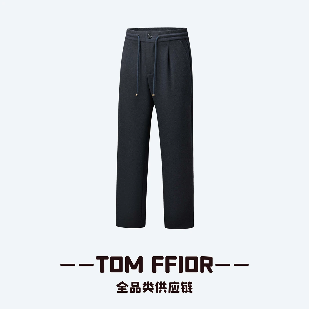 TOM FFIOR【B*C-1w+】醋酸羊毛！运动休闲立体中缝秋冬抽绳长裤25229